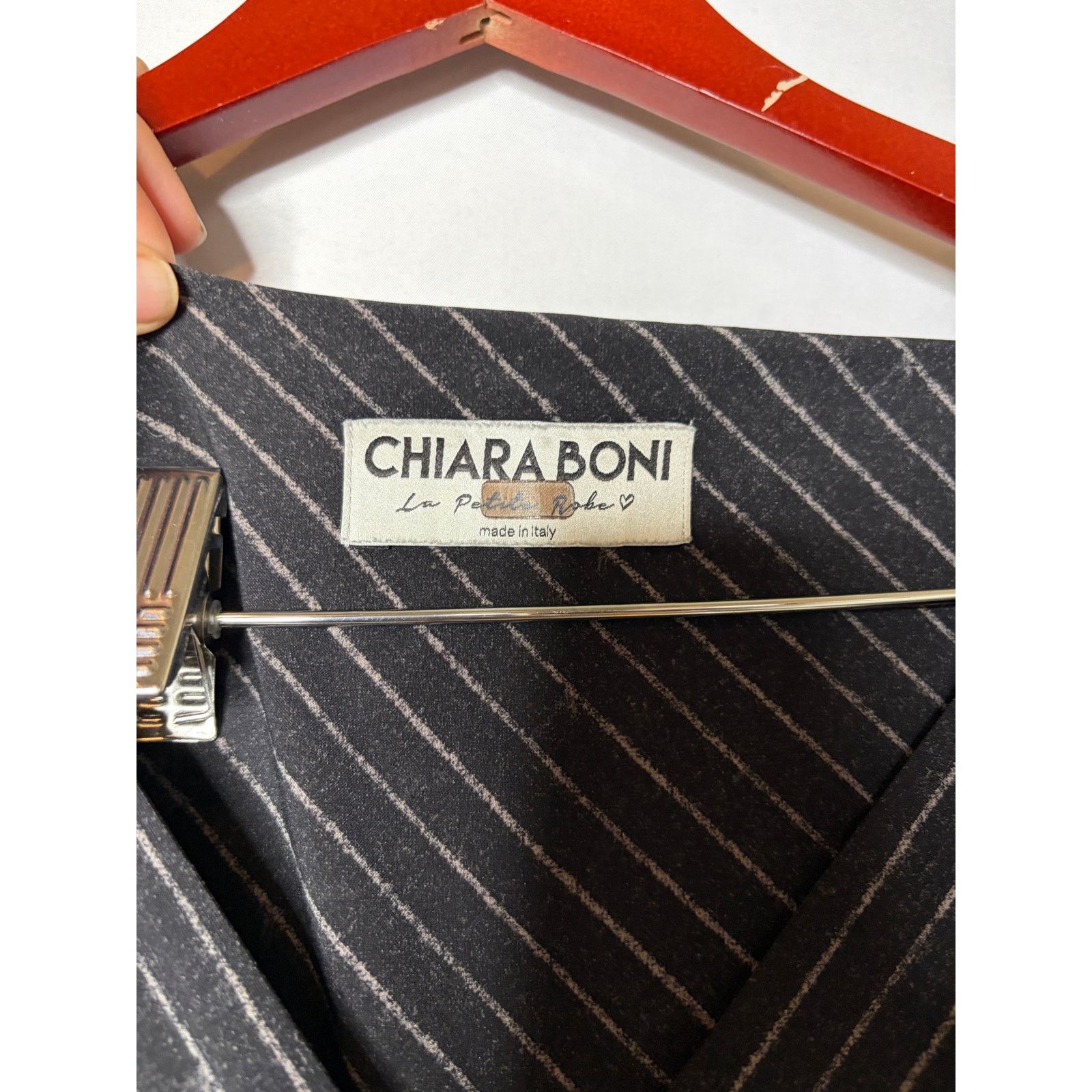 Chiara Boni Chiara Boni La Petit Robe Black Pinstripe Iza Sheath dress 8 Size M / US 6-8 / IT 42-44 - 3 Thumbnail