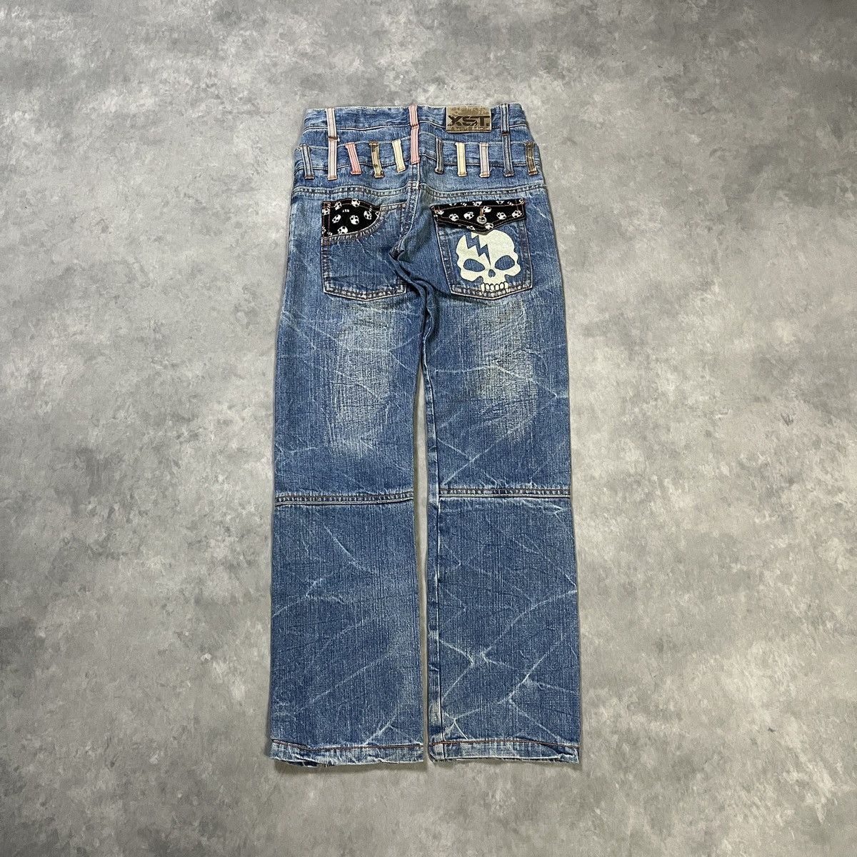 Japanese Brand Japan Double Waist by BA-TSU STUDIO Skull Pocket Jeans Size US 28 / EU 44 - 8 Thumbnail