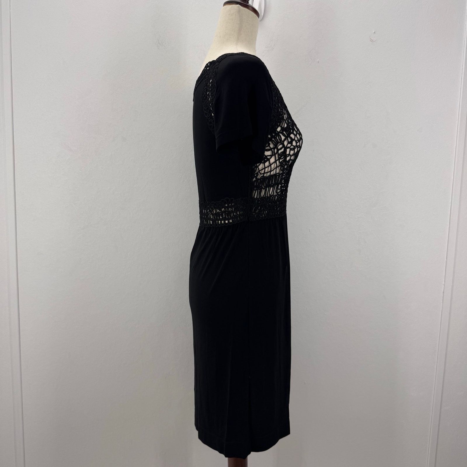 Fendi FENDI Black Jersey Crepe Crochet Dress Made in Italy 38/US Size XS / US 0-2 / IT 36-38 - 3 Thumbnail