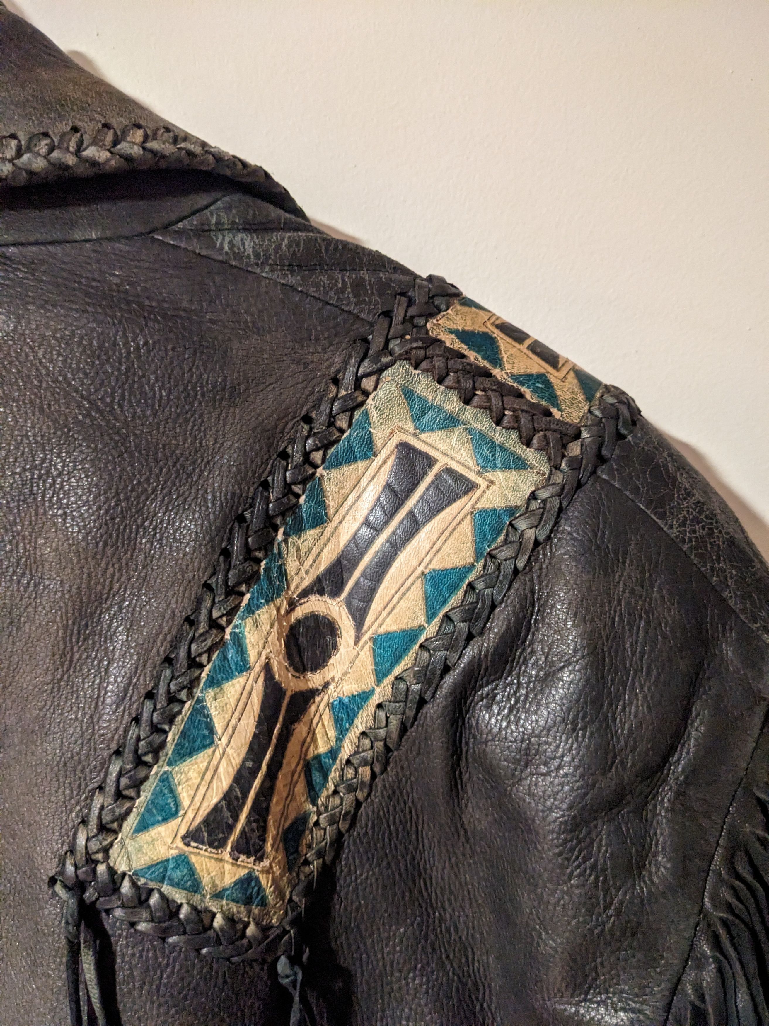 Designer × Vintage Vintage Native American Tribal Western Leather Vest Jacket Size US L / EU 52-54 / 3 - 12 Thumbnail