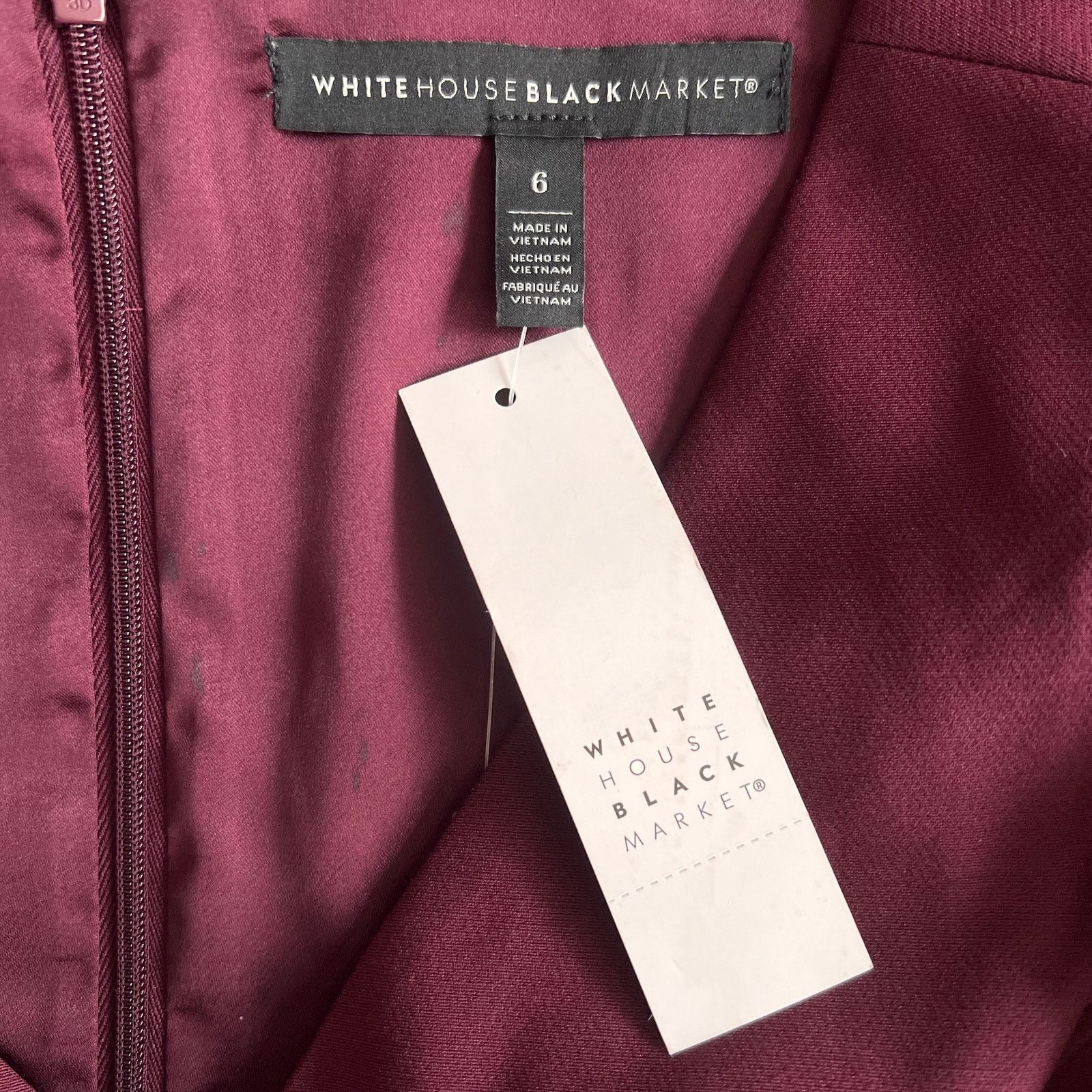 White House Black Market White House Black Market Burgandy Sheath Dress, US6 Size S / US 4 / IT 40 - 4 Thumbnail