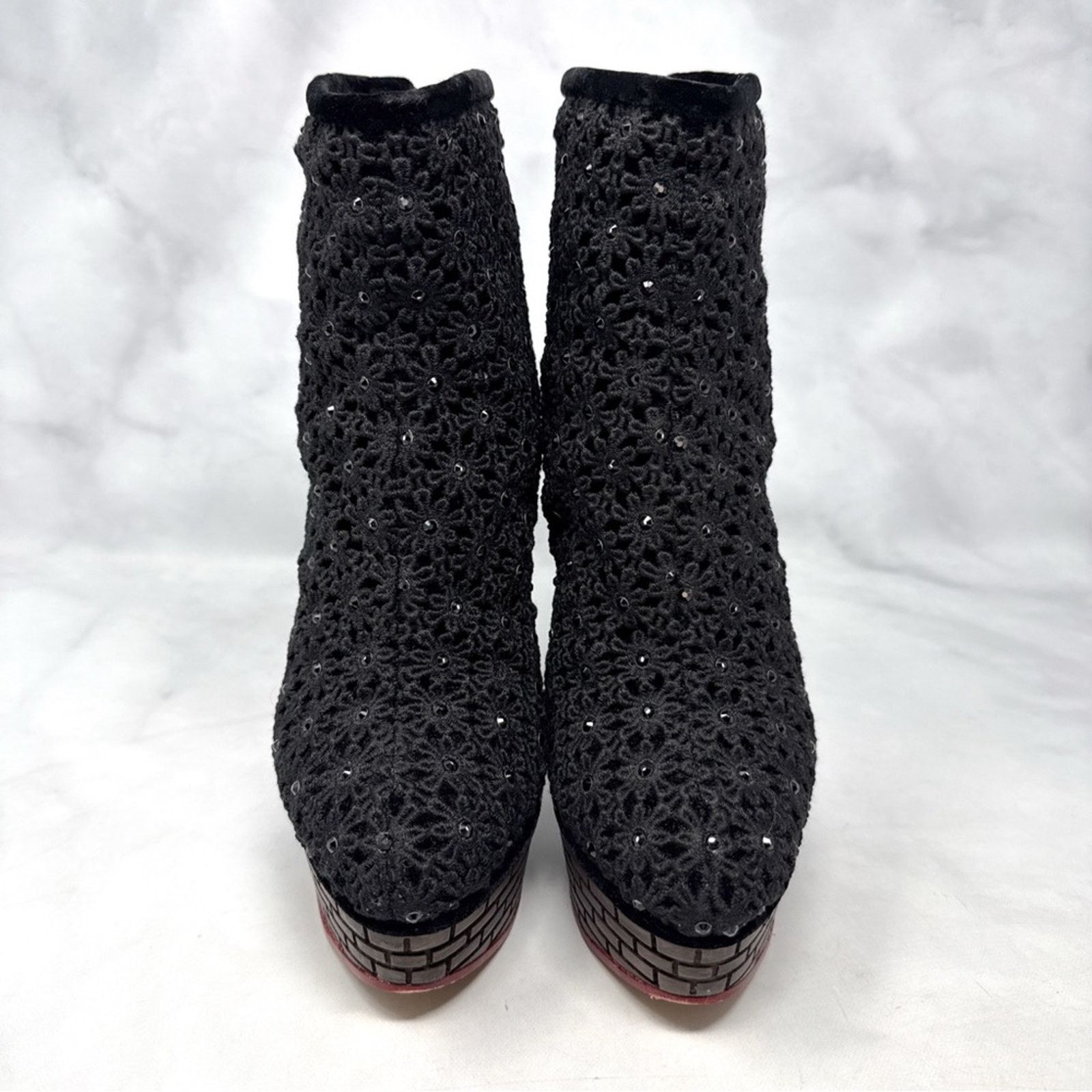 Charlotte Olympia Charlotte Olympia Damsel Castle Tower Crochet Platform Boots Size US 8 / IT 38 - 5 Thumbnail
