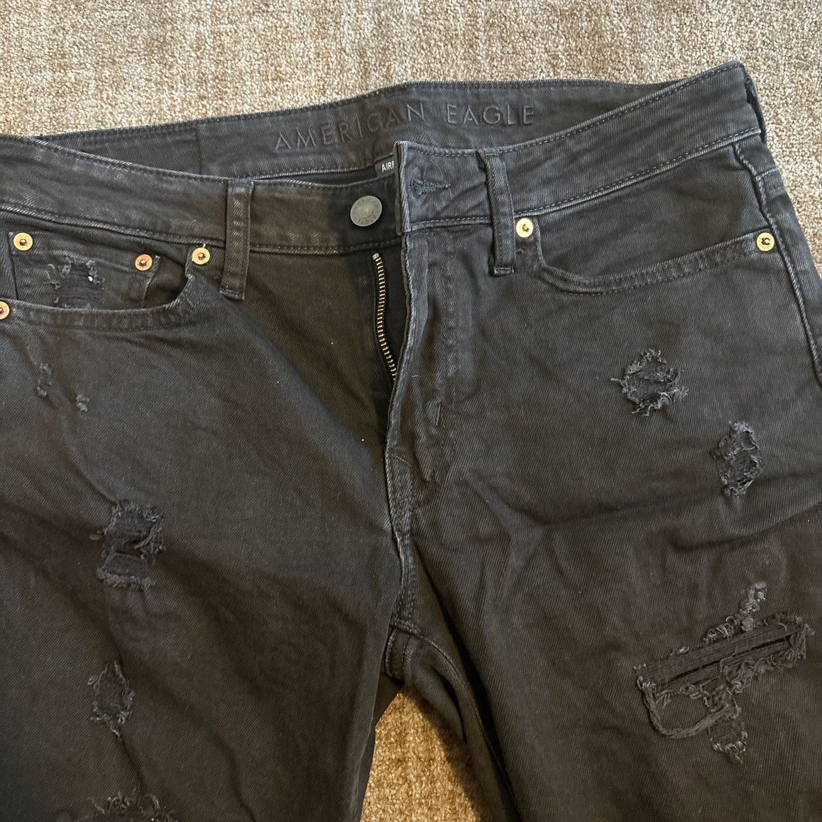 American Eagle Outfitters American Eagle Black Ripped Jeans Size US 30 / EU 46 - 3 Thumbnail