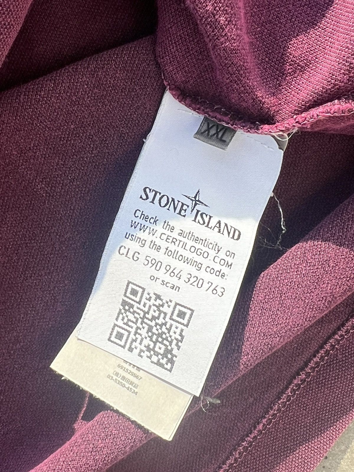 Stone Island × Vintage Stone Island Long Sleeve Burgundy polo t-shirt Size US XL / EU 56 / 4 - 7 Thumbnail