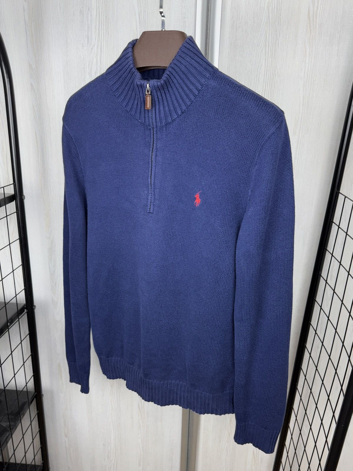 Polo Ralph Lauren Polo Ralph Lauren Sweater Blue 1/4 Zip Cotton Knit Pullover Size US M / EU 48-50 / 2 - 6 Thumbnail