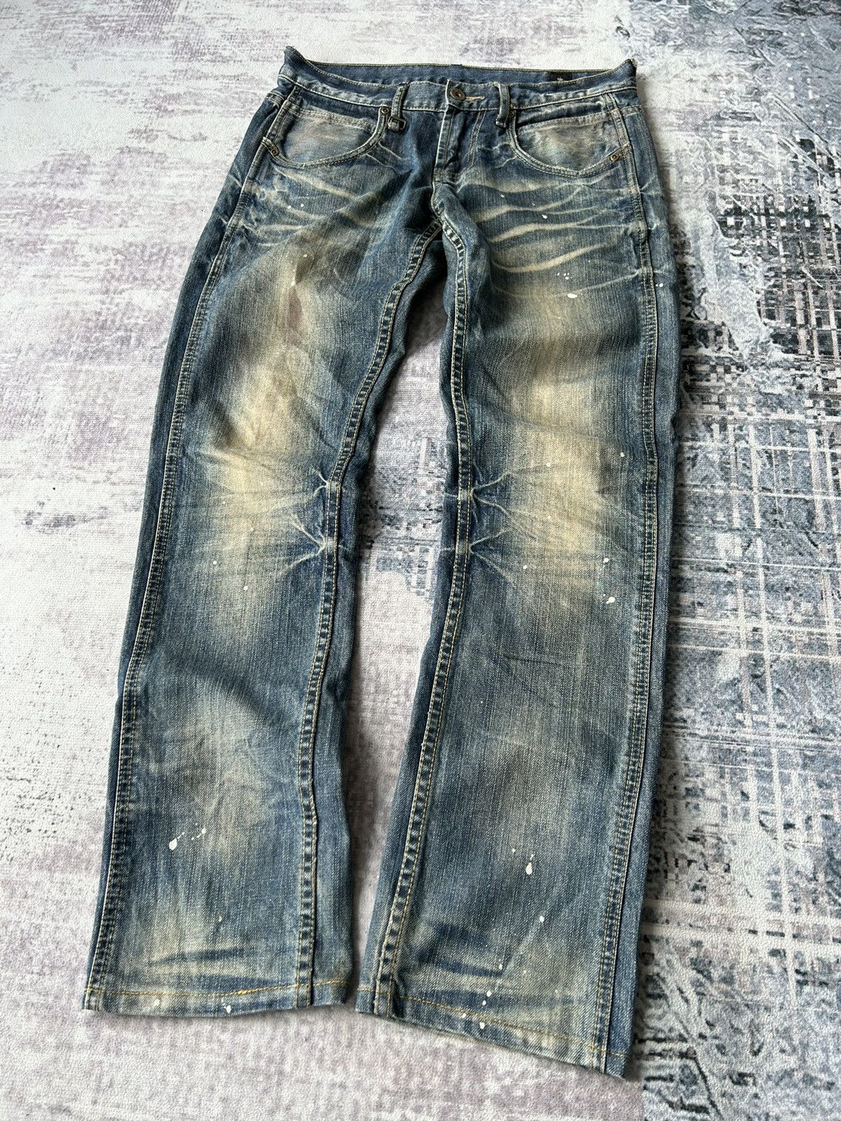 If Six Was Nine Y2k Painted Semantic Style Jeans Size US 32 / EU 48 - 1 Thumbnail