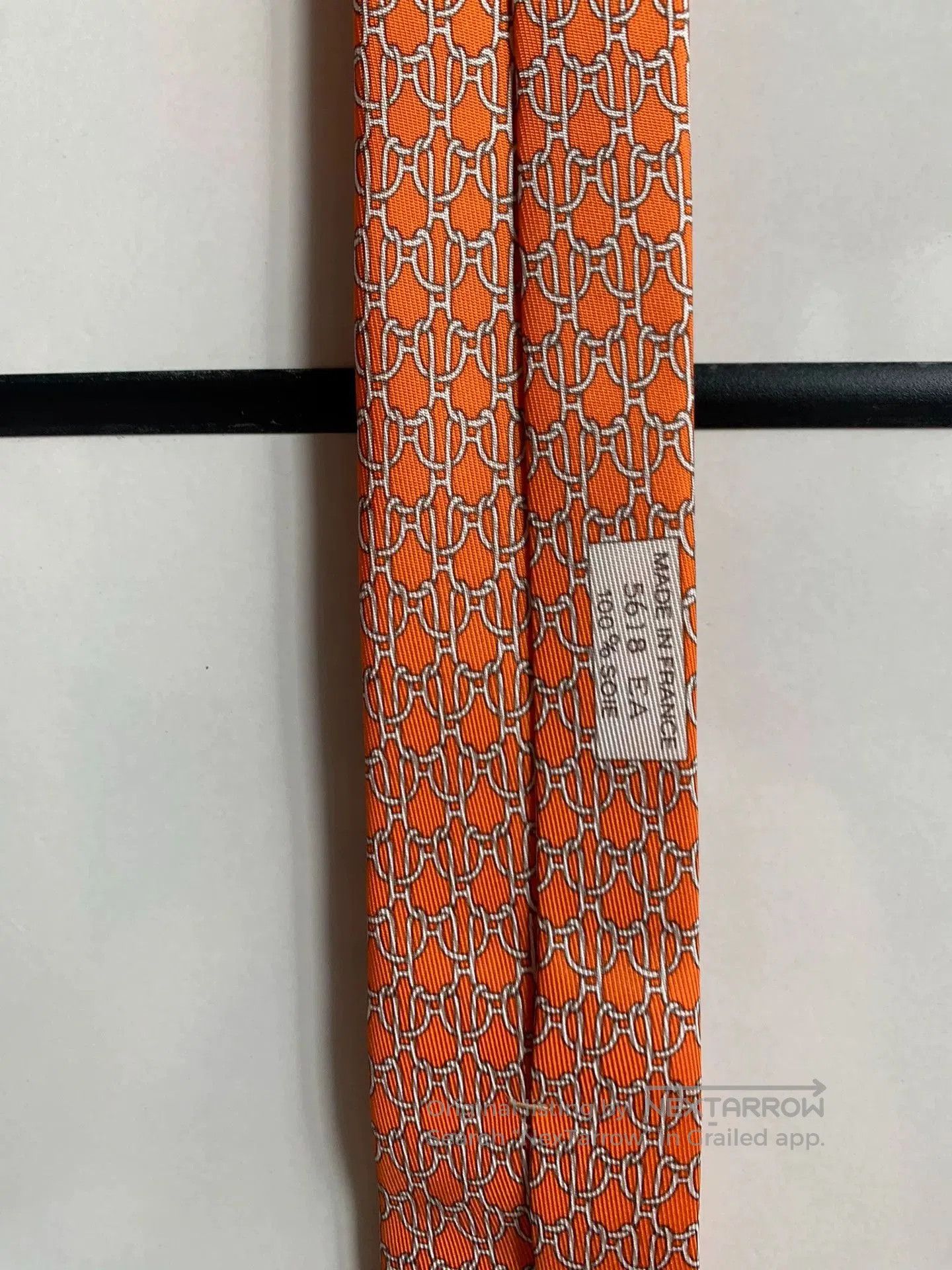 Hermes Hermès Orange Silk Tie. Size ONE SIZE - 3 Thumbnail