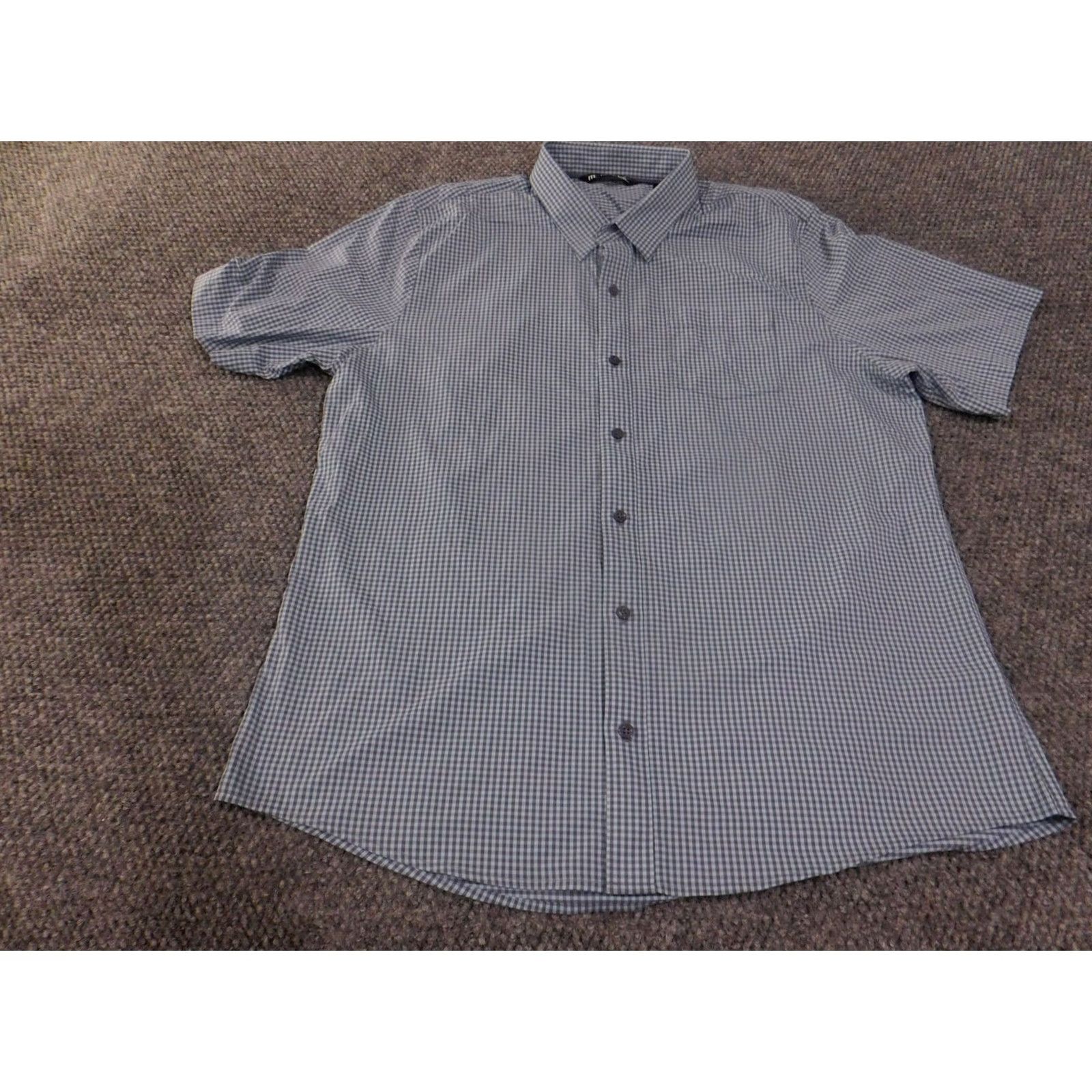 TravisMathew Travis Mathew Shirt Mens XL Blue White Checkered Button Up Short Sleeve Size US XL / EU 56 / 4 - 3 Thumbnail