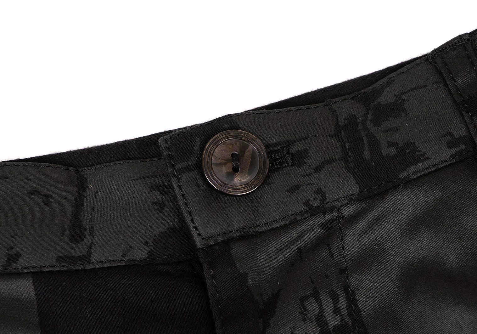 Coated Cotton Stretch Pants in Black Size 46