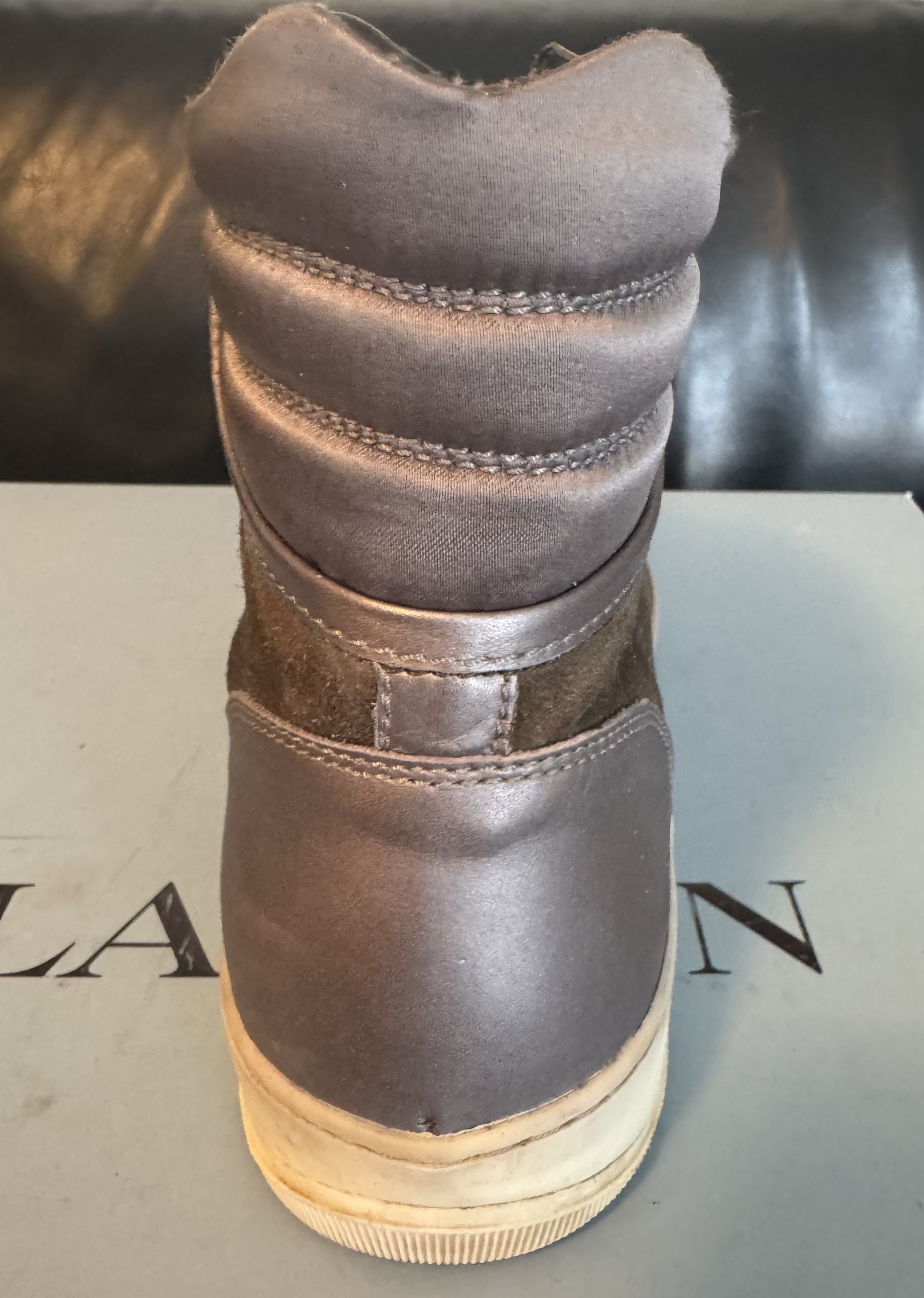 Lanvin Lanvin Tennis Haute Velours/Veau Metalisé High Trainer Size US 7 / EU 40 - 8 Thumbnail