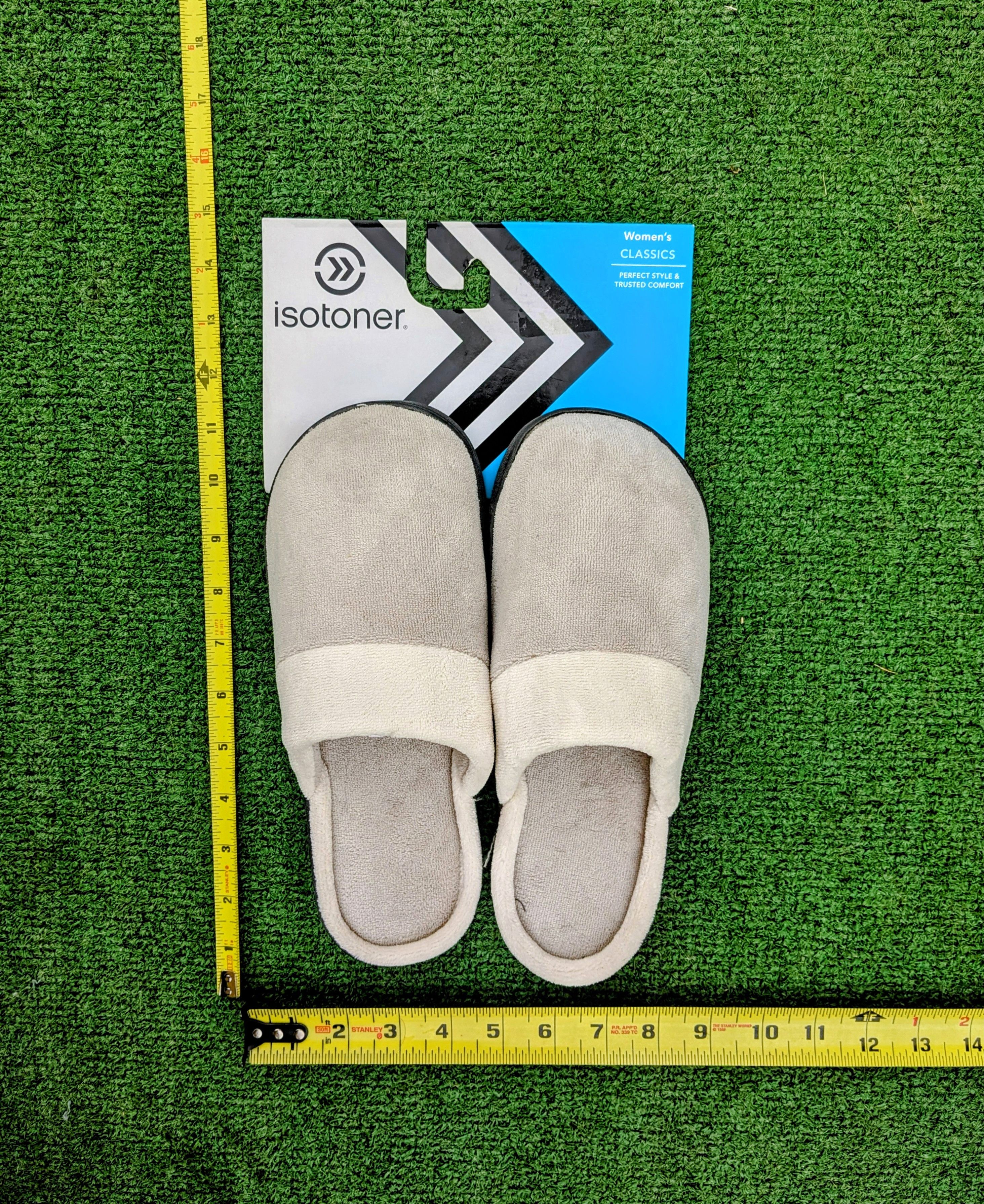Designer Women's Isotoner Classics Super-Soft Terry Padded Slippers Size US 9 / IT 39 - 3 Thumbnail