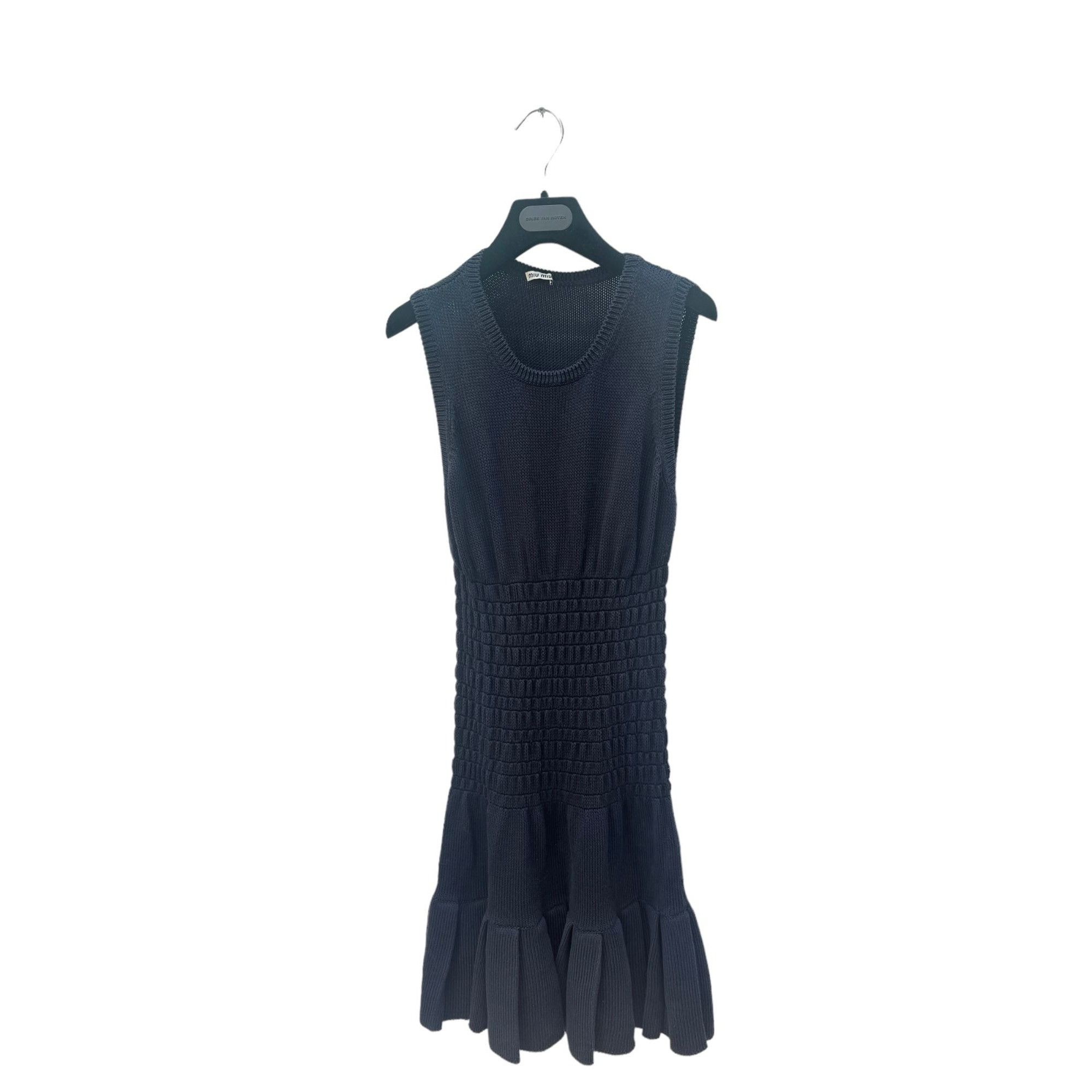 image of Miu Miu Navy Knitted Dress, Women's (Size Medium)