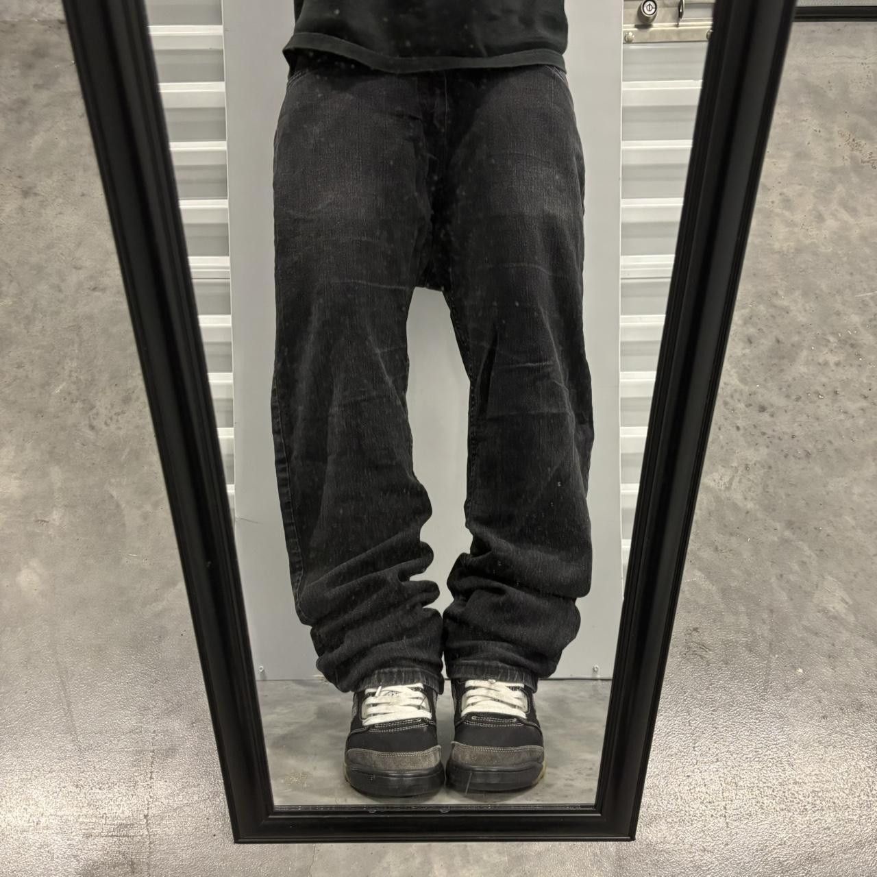 Japanese Brand × Vintage Crazy Vintage Y2K/2000s Grunge Faded Black Denim Jeans! Size US 34 / EU 50 - 1 Thumbnail