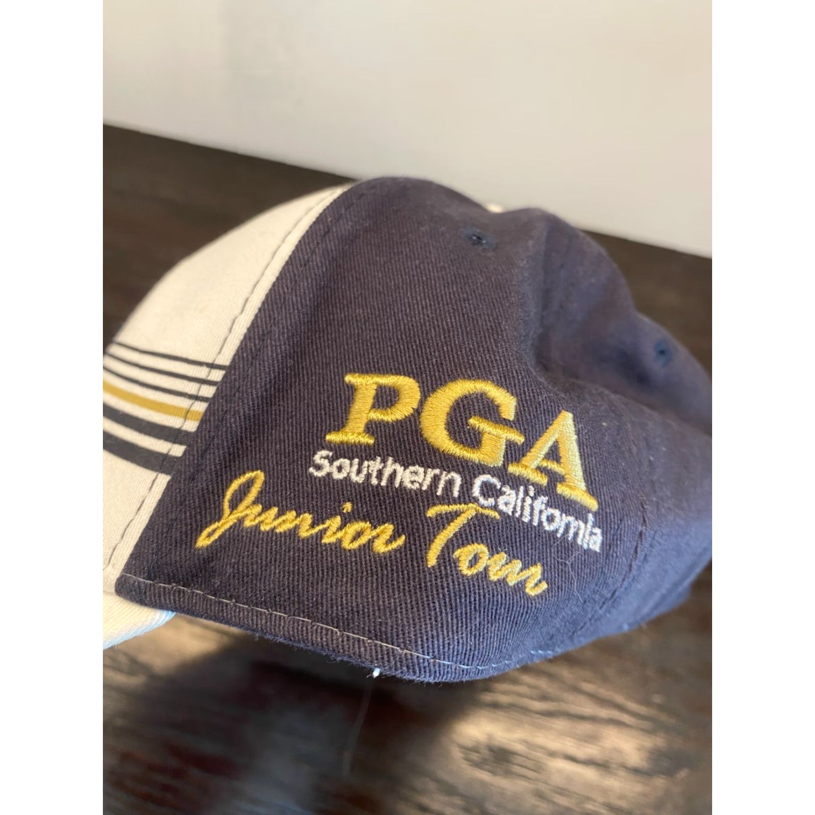 Vintage VINTAGE California PGA Golf Hat Adult One Size White Stripe Adjustable Snapback Men's Size ONE SIZE - 5 Thumbnail