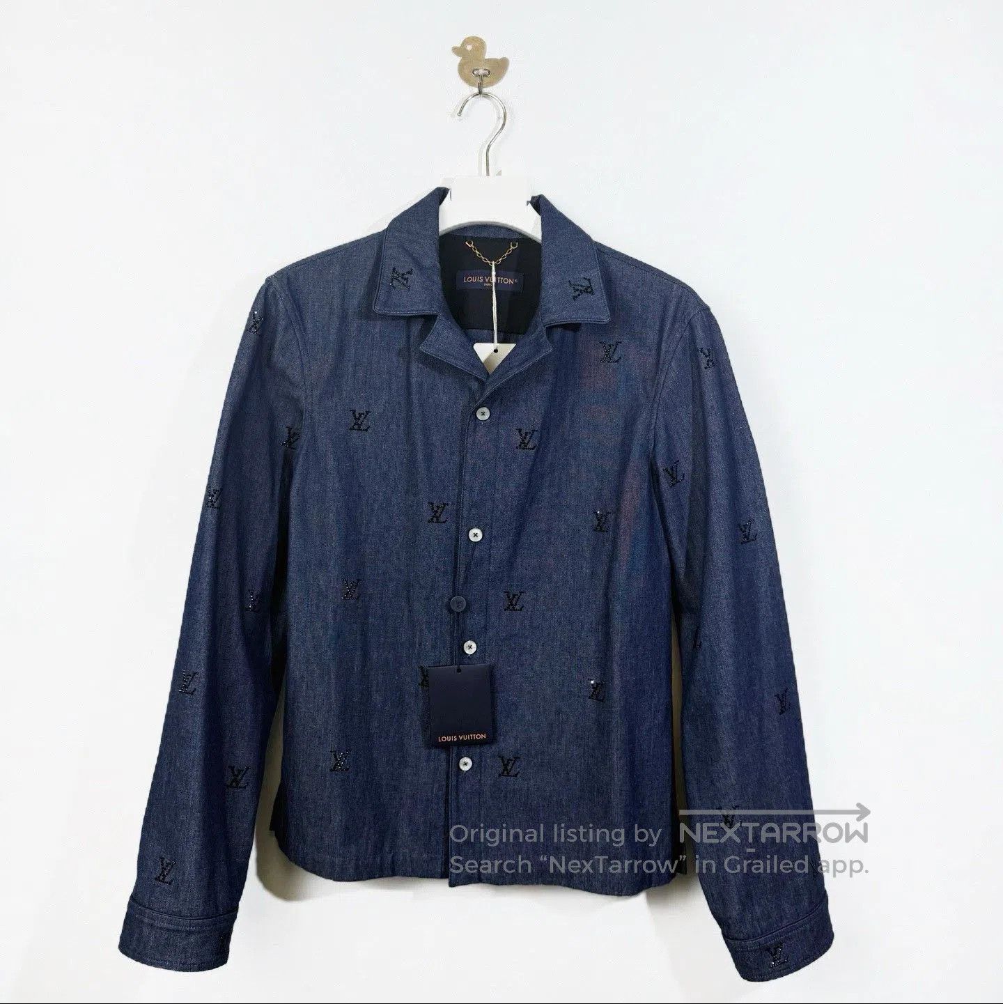 Louis Vuitton Louis Vuitton 2025 Rhinestone Logo Denim Jacket. Size S / US 4 / IT 40 - 1 Thumbnail