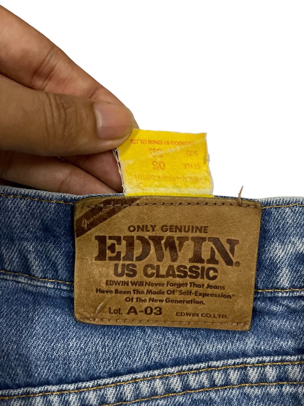 Edwin Rare 90s Edwin US Classic Loose Straight Fit Ripped Jeans Size US 32 / EU 48 - 11 Thumbnail