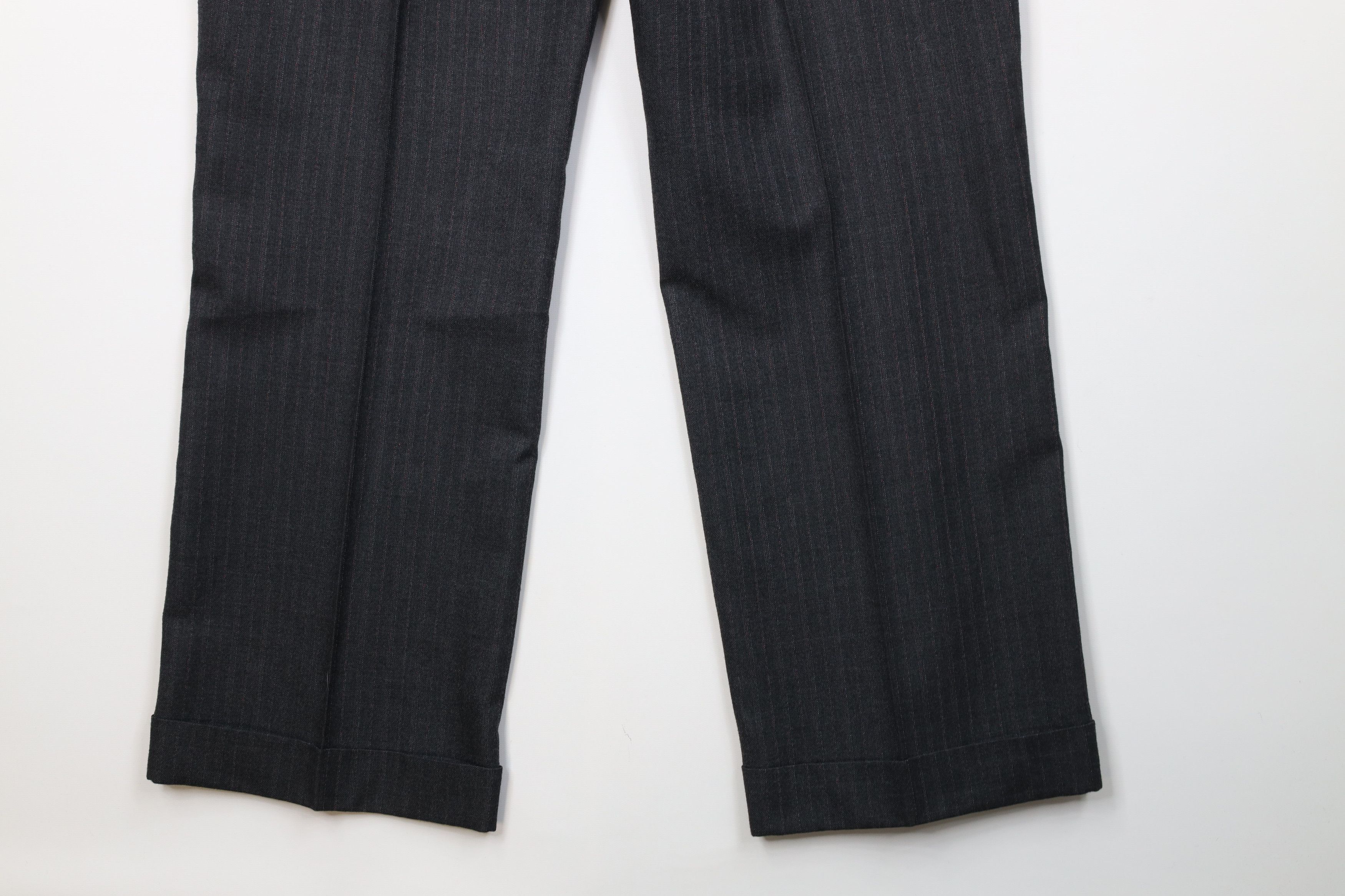 Vintage Vintage 70s Streetwear Knit Pinstriped Wide Leg Chino Pants Size US 36 / EU 52 - 12 Thumbnail