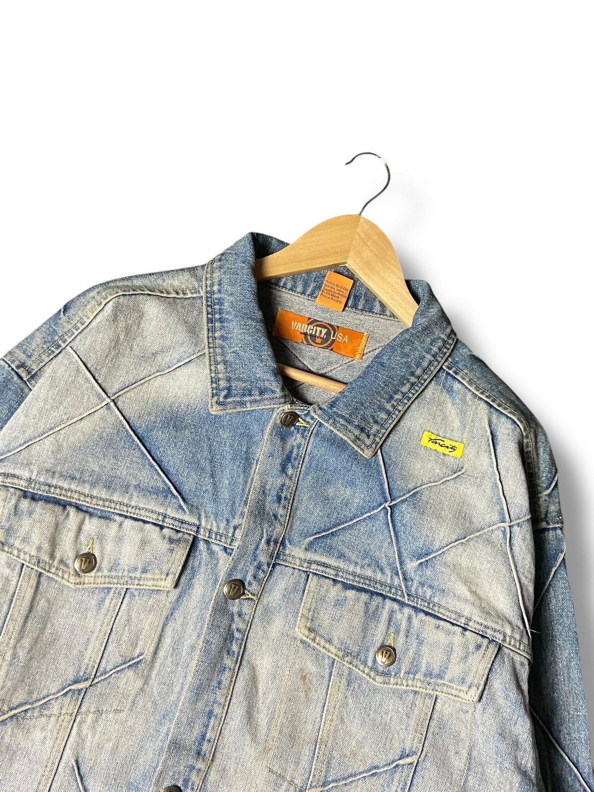 Japanese Brand Varcity USA Denim Jeans Jacket (154) Size US L / EU 52-54 / 3 - 3 Thumbnail