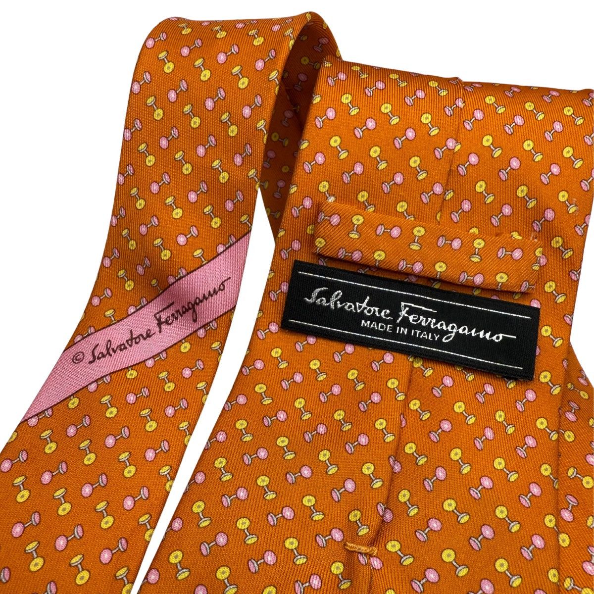 Salvatore Ferragamo Salvatore Ferragamo Silk Tie,Orange, Made in Italy, Like New Size ONE SIZE - 4 Thumbnail