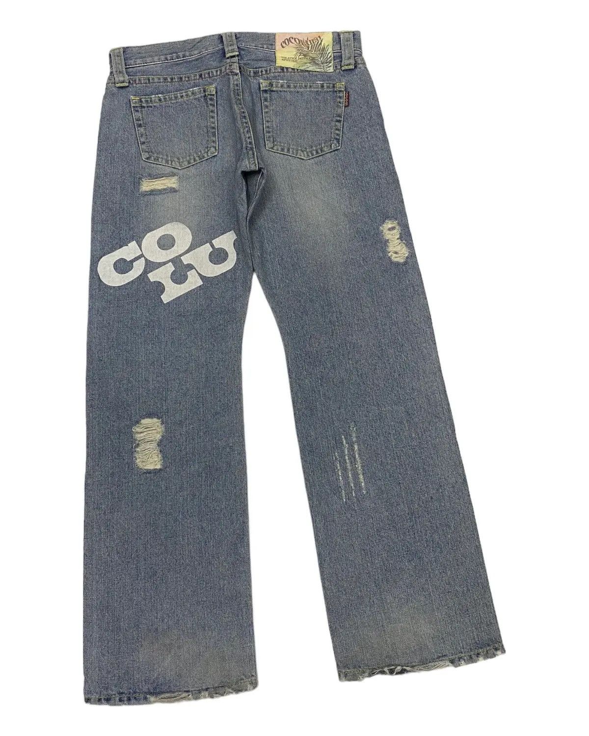 Hysteric Glamour FLARE RUSTY COCOLULU DISTRESSED BAGGY FLARE DENIM JEANS Size US 32 / EU 48 - 4 Thumbnail