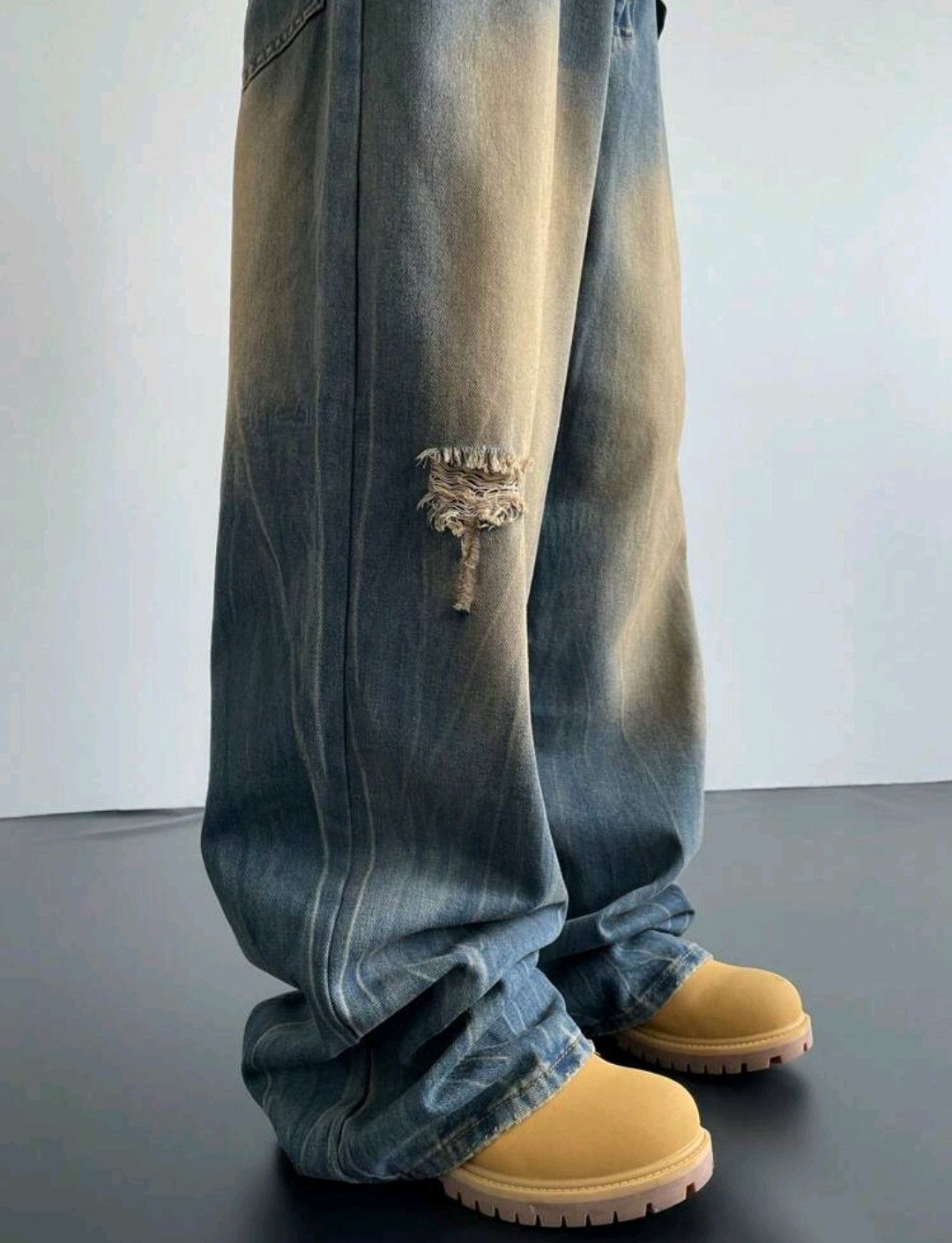 Vintage Retro Y2K 90s Baggy Wide Leg Jeans Striking Fade Size US 31 - 3 Thumbnail