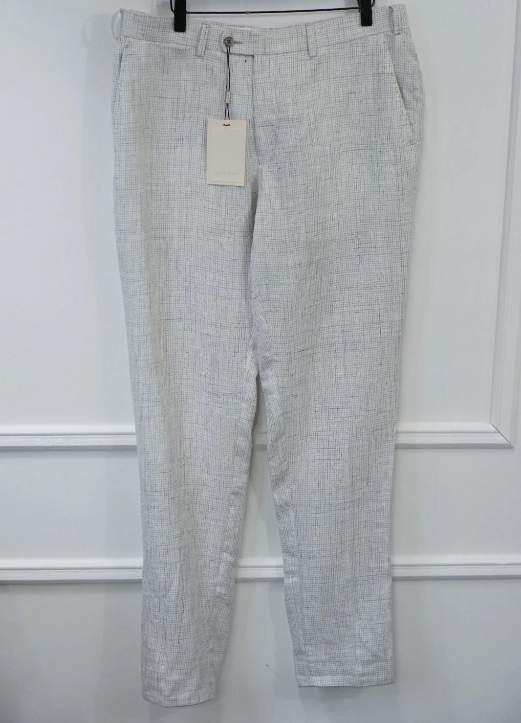 Suitsupply Men Suitsupply Pants Grey 100% Pure Linen Soho Size UK/US40 Size 40R - 1 Thumbnail