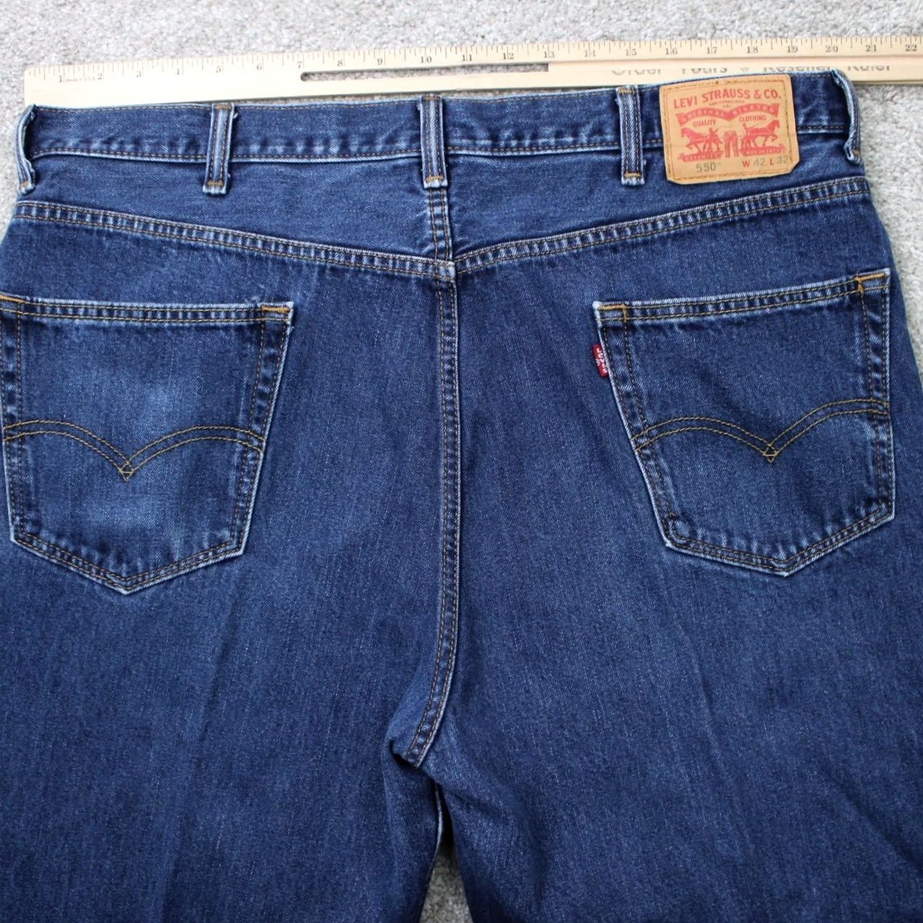Levi's Levi's 550 Jeans Mens 42x32 Blue Relaxed Straight 5-Pocket Denim Cotton Size US 42 / EU 58 - 7 Thumbnail