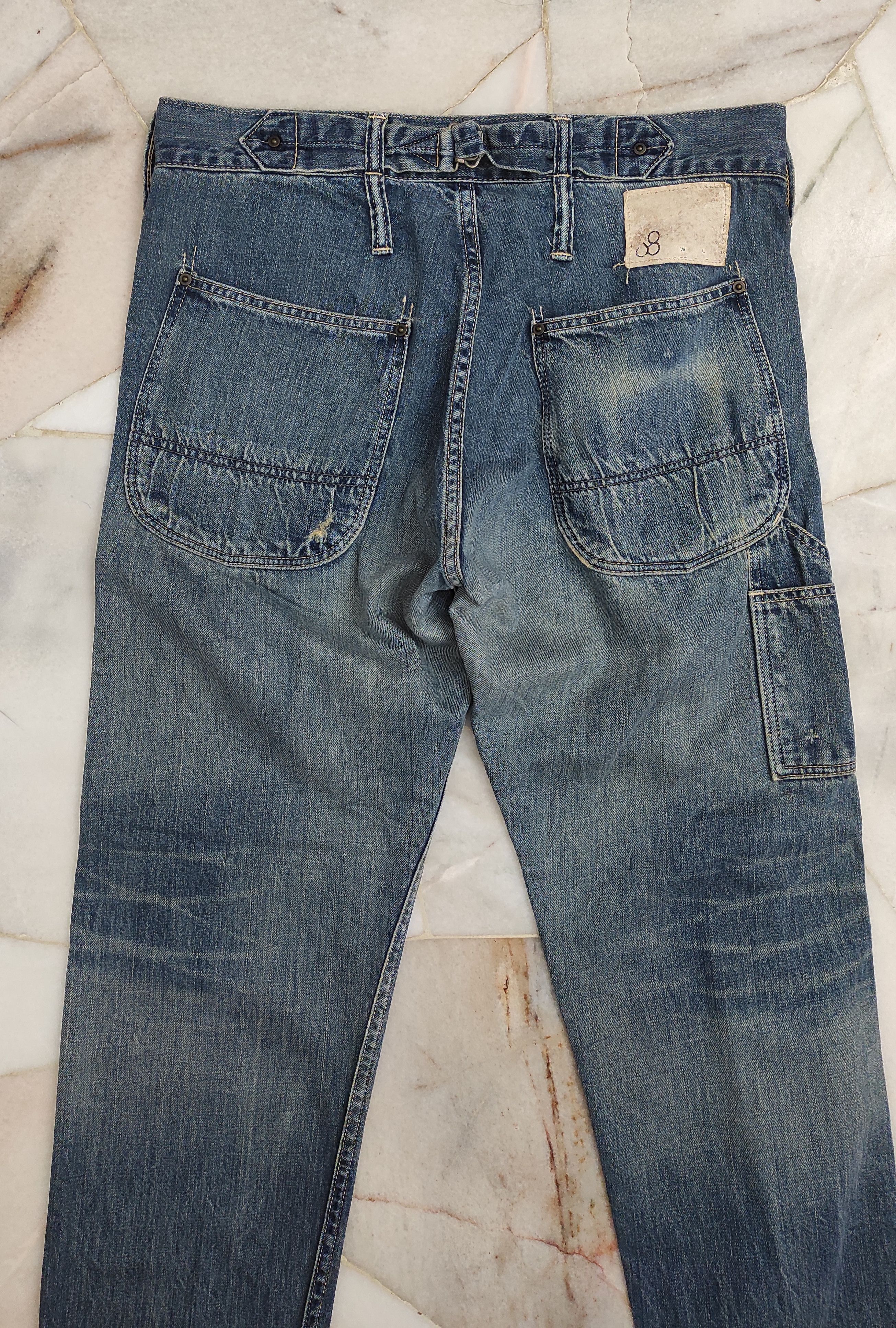Japanese Brand × Johnbull × Vintage Selvedge jeans with buckle back and side tool's pocket Size US 33 - 12 Thumbnail