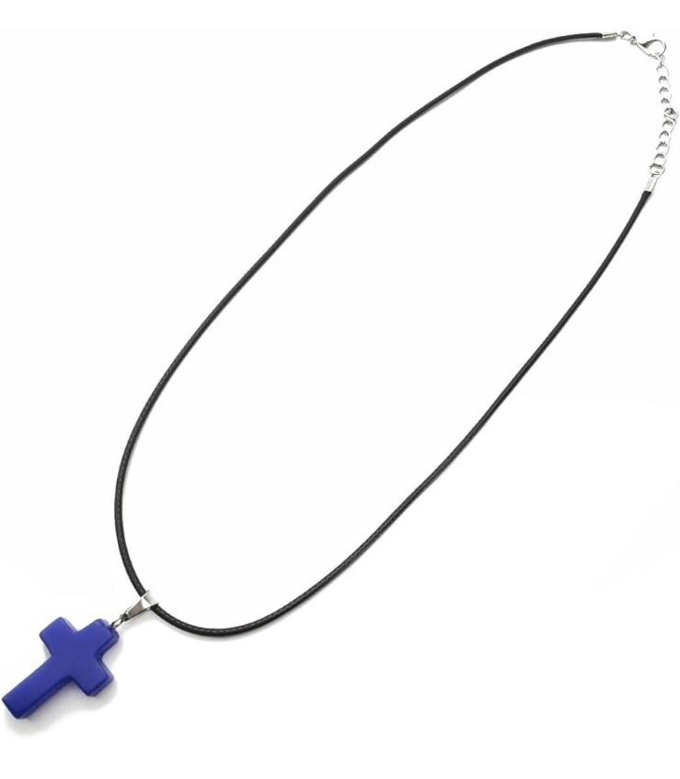 Genetic Manipulation Shinichiro Kuriya Cross Quartz Crystal Pendant Necklace Unisex Blue Black Size ONE SIZE - 4 Thumbnail