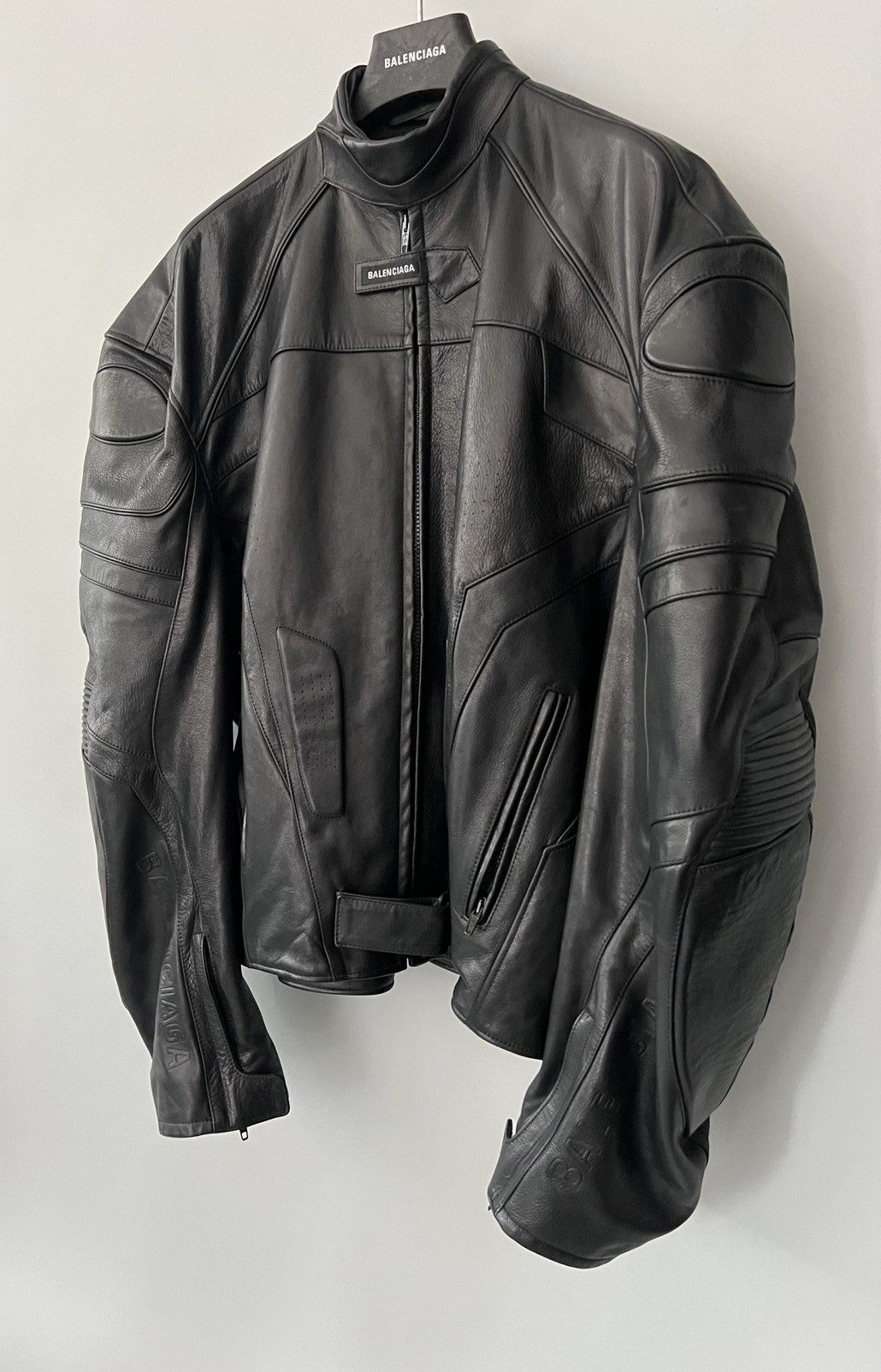 Balenciaga Balenciaga Oversized Leather Bikers Jacket Size US XL / EU 56 / 4 - 1 Thumbnail