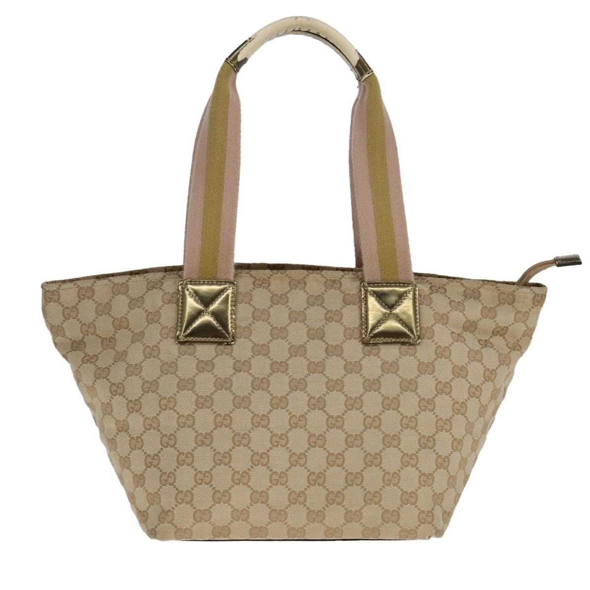 Gucci GUCCI GG Canvas Sherry Line Tote Bag Beige Gold Pink Size ONE SIZE - 3 Thumbnail
