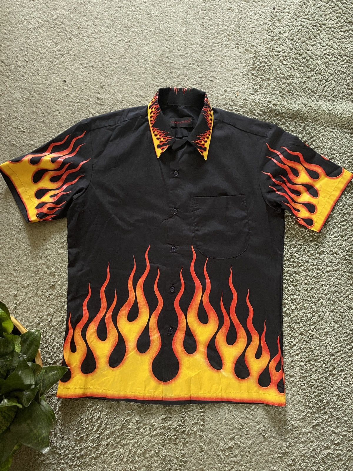Streetwear × Vintage Crazy 🔥 Vintage Guy Fieri Flame Button Up