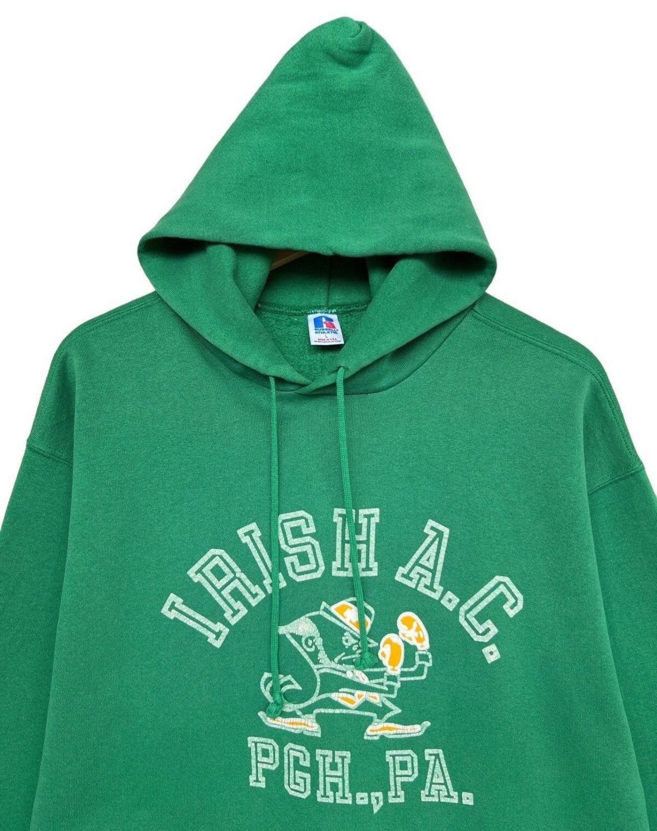Russell Athletic × Vintage Vintage 90s Notre Dame Irish SunFaded Russell Hoodie Size US M / EU 48-50 / 2 - 3 Thumbnail