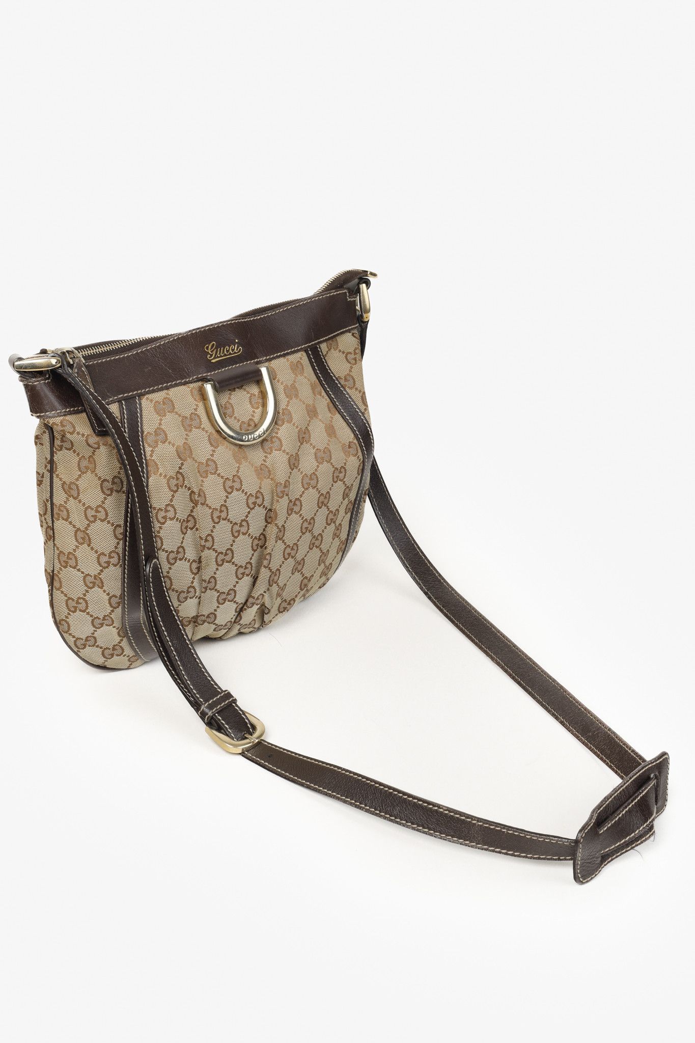 Gucci Gucci Vintage Brown D-Ring Monogram Fabric Crossbody Bag Size ONE SIZE - 7 Thumbnail