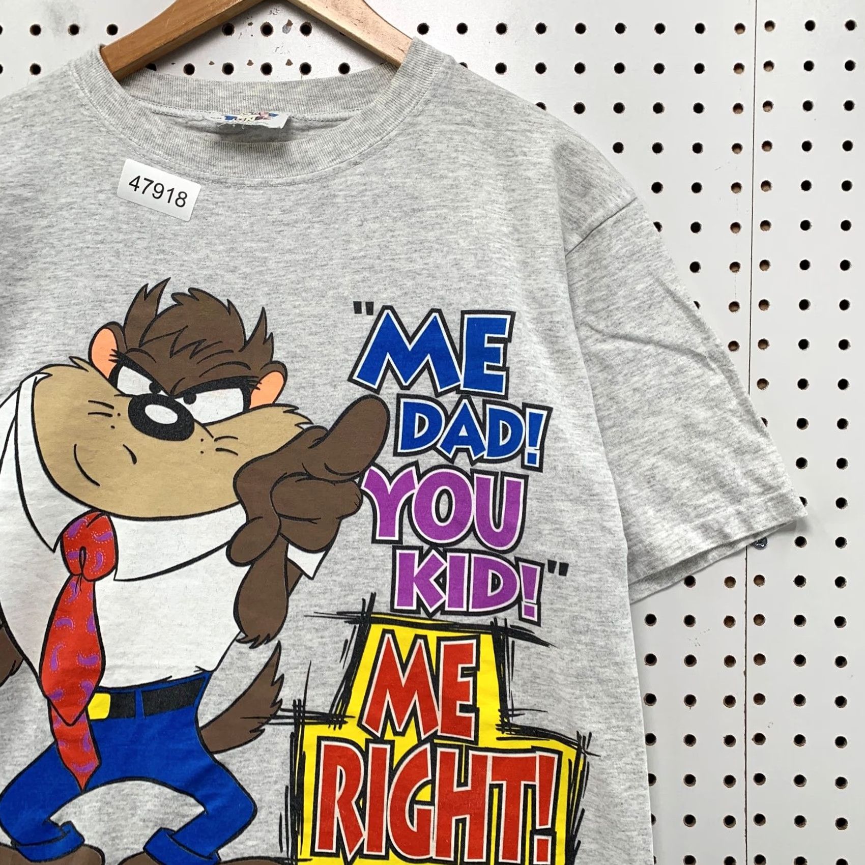 Vintage VINTAGE Looney Tunes TAZ Dad Funny T Shirt Mens M Gray 90s 1990s Single Stitch USA Mens Shirt Size US M / EU 48-50 / 2 - 7 Thumbnail