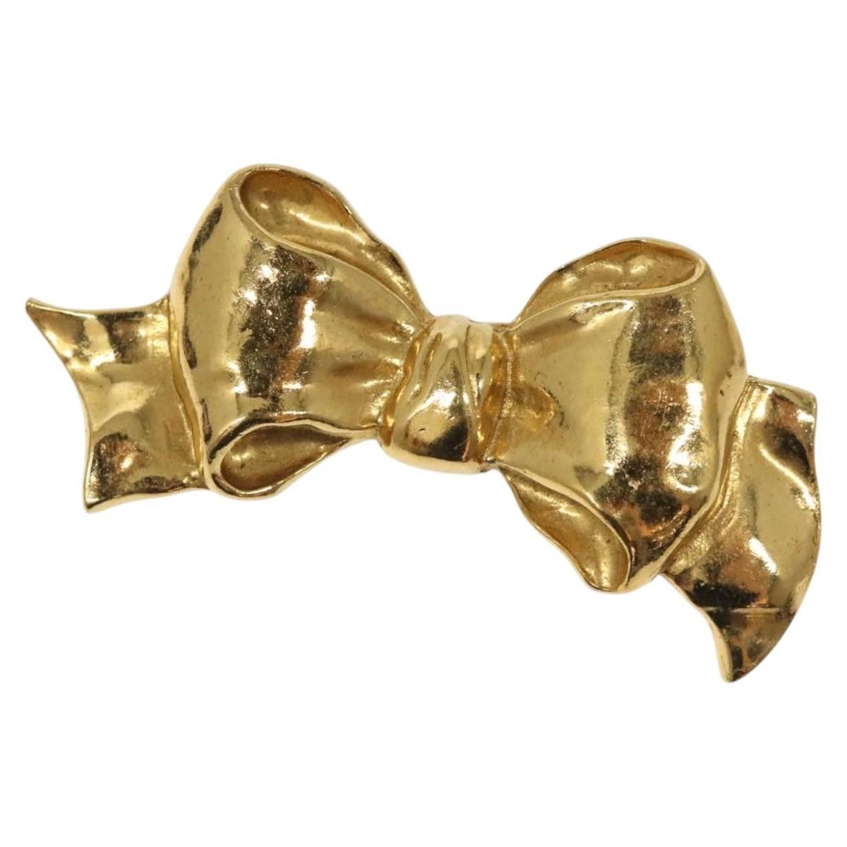 Chanel Chanel Vintage CC Bow Brooch Felt with Faux Pearls Size ONE SIZE - 1 Thumbnail