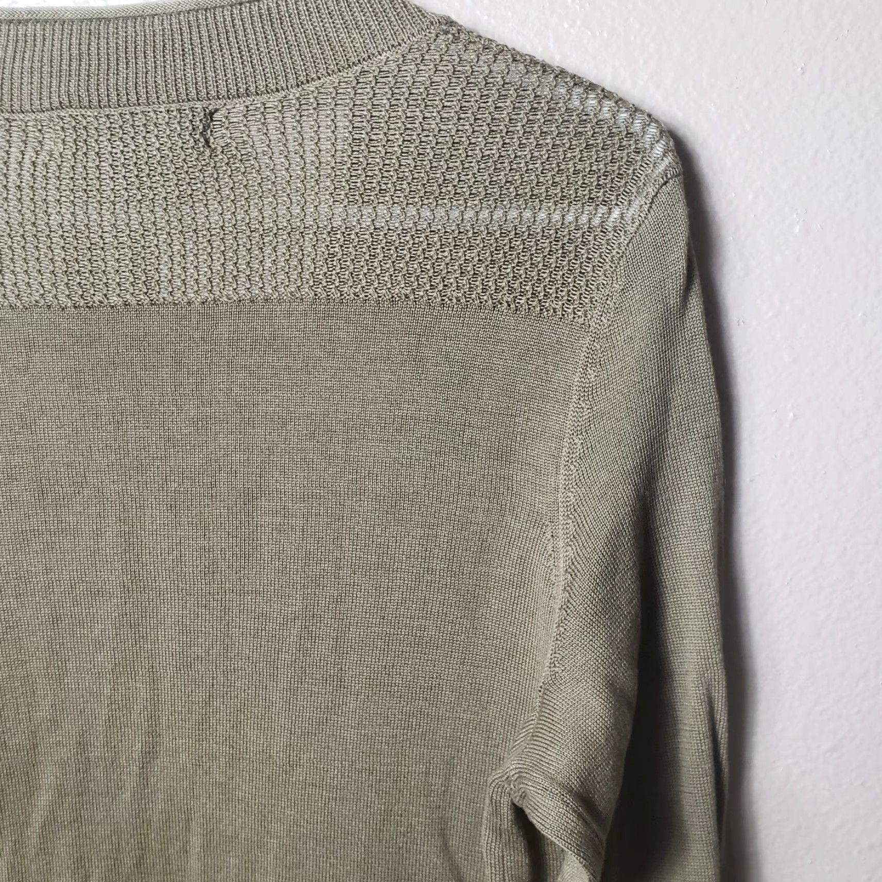 Eddie Bauer Eddie Bauer Cardigan Field Zip Pockets Women M Light Olive 100% Cotton V-Neck Knit Jacket Size M / US 6-8 / IT 42-44 - 6 Thumbnail