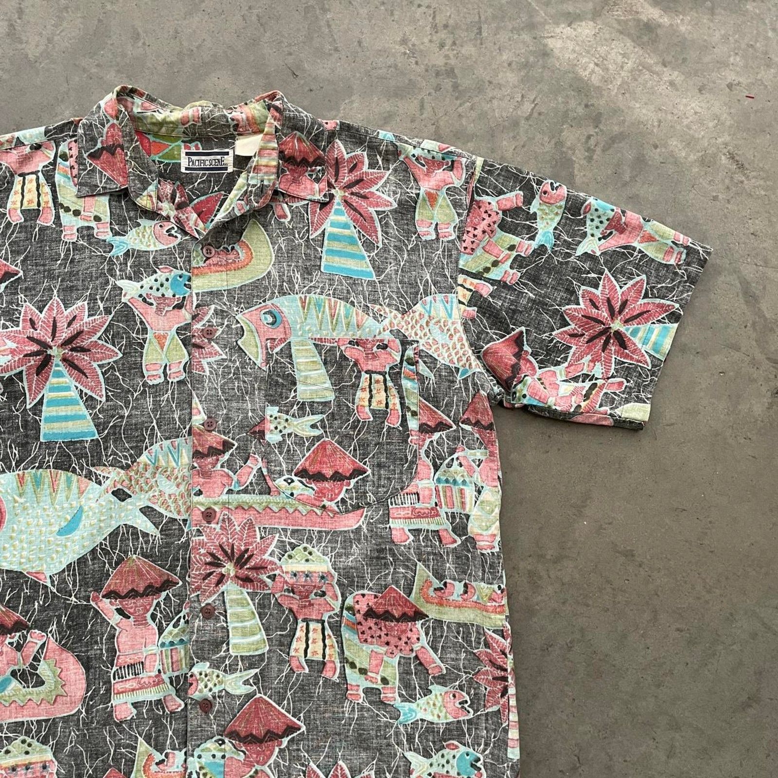 Vintage Vintage Pacific Scene Black Tiki Hawaiian Shirt Size US L / EU 52-54 / 3 - 3 Thumbnail