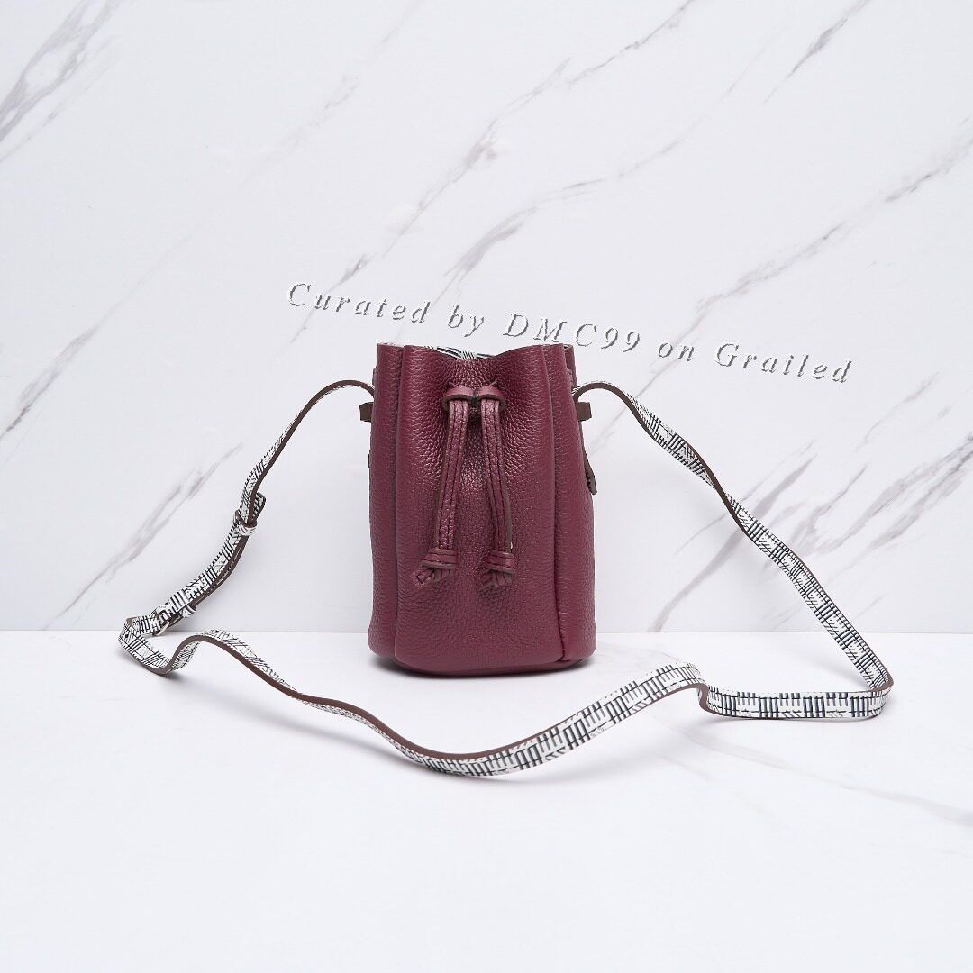 Moreau Paris Pebbled Leather Bucket Bag in Red, Women's