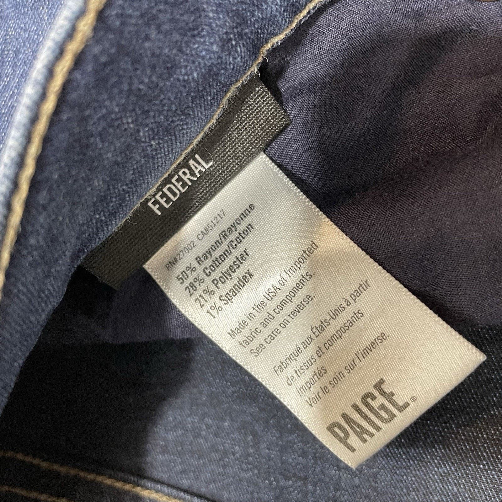 Paige Paige Jeans Men’s Blue Federal Slim Straight Stretch 34x31 Size US 34 / EU 50 - 8 Thumbnail