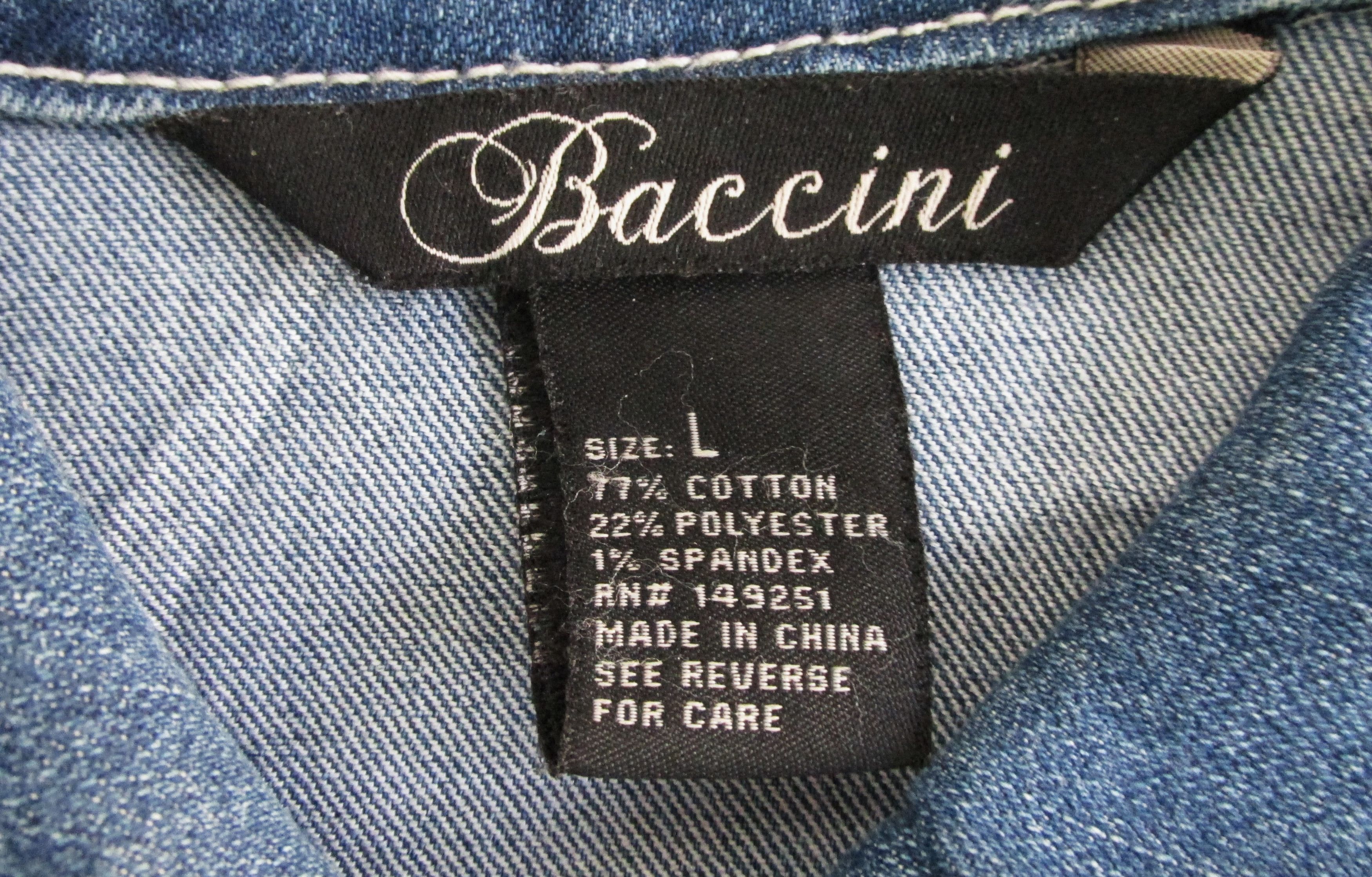 Other Baccini Women's Denim Sleeveless Shirt Size Large Size L / US 10 / IT 46 - 2 Thumbnail