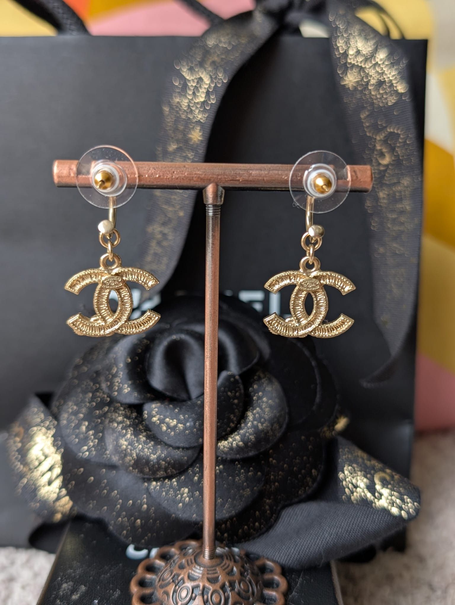 Chanel Chanel CC 10A GHW Crystal Dangling CoCoMarkEarrings Box Size ONE SIZE - 8 Thumbnail