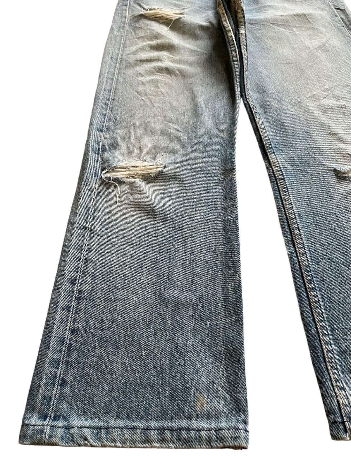 Levi's × Levi's Vintage Clothing Vintage 80s Levis 501 Blue Wash Distressed Loose Jeans Size US 31 - 6 Thumbnail