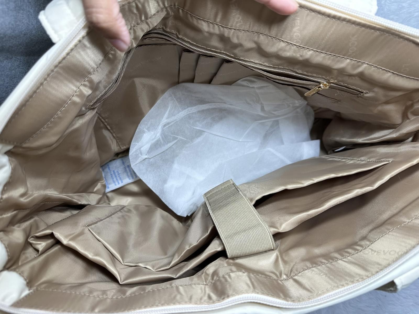 Other Lovevook Cream Quilted Tote Bag with Front Pocket Size ONE SIZE - 6 Thumbnail
