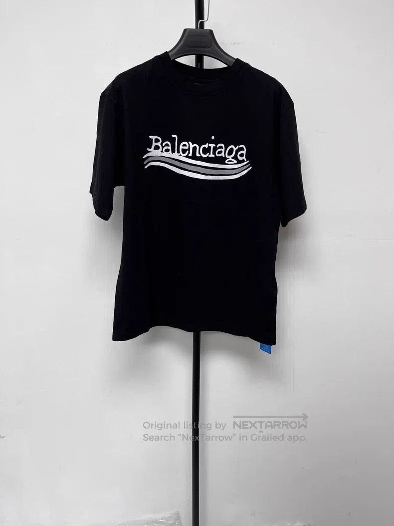Balenciaga Letter Print Round Neck Short Sleeve T-Shirt
