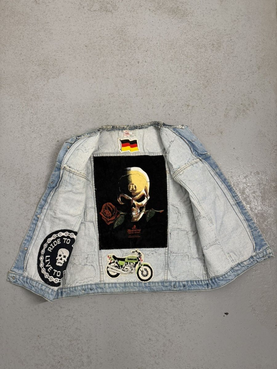 Vintage Biker Gang 80s 51States Cut Embroidered Studded Patched Vest Size US L / EU 52-54 / 3 - 11 Thumbnail