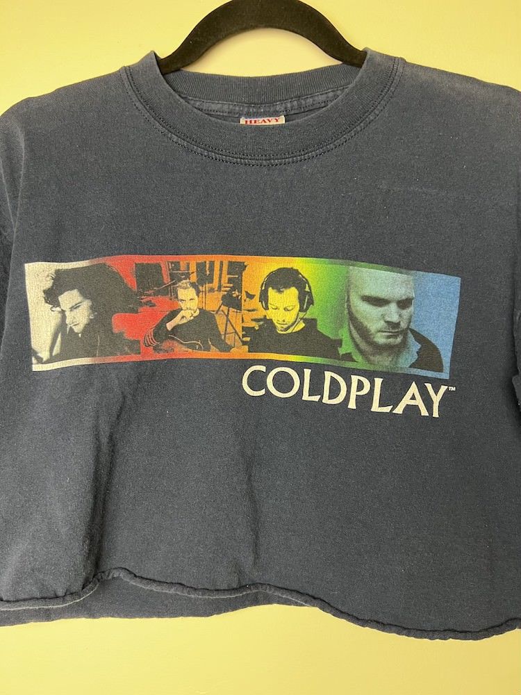 Band Tees Vintage 2005 Coldplay Twisted Logic Tour Cut Off Crop Top Size M / US 6-8 / IT 42-44 - 2 Thumbnail