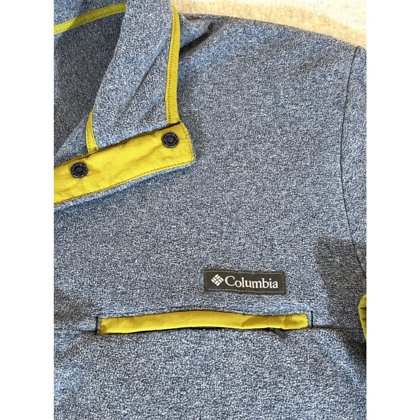 Vintage Columbia Sweater Men XL fleece Pullover Jacket Hiking Mountain Side Gray Mock Neck 1/4 Snap Pockets Logo Zipper Size US XL / EU 56 / 4 - 2 Thumbnail