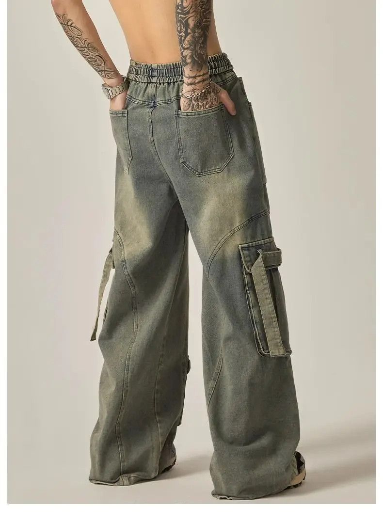 Other Retro Washed Straight Tube Workwear Jeans Size US 34 / EU 50 - 2 Thumbnail