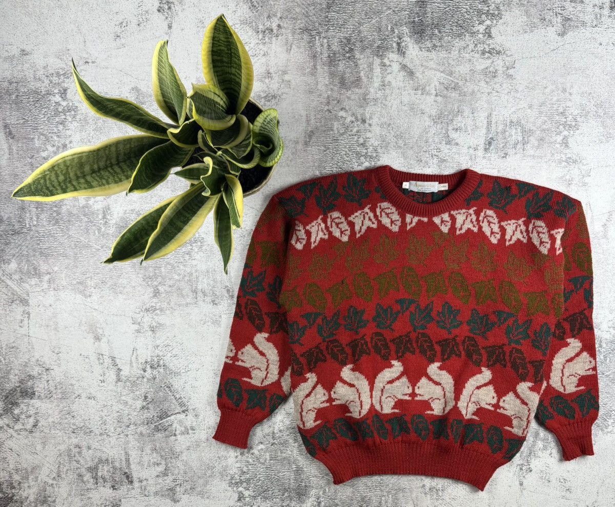Aquascutum Aquascutum 100% Wool Leaves Vintage Men’s Squirrels Large Knit Sweater Pullover Size US M / EU 48-50 / 2 - 1 Thumbnail